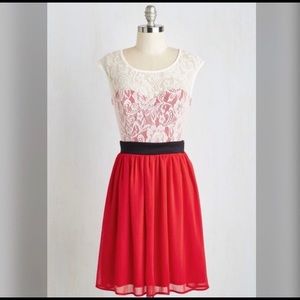 ModCloth Shortcake Story Red Dress - XL